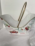 Pioneer Woman Metal Holiday Basket W/handle 7" X 14" 15" Vintage White. Fixed Price $14.95.