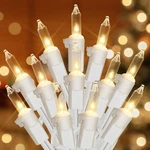 Hopolon Clear Christmas Lights 2PACK, 50 Count, Warm White,white Wire. Fixed Price $17.16.