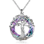 Elegant 925 Sterling Silver Rainbow Mystical Fire Topaz Tree Of Life Necklace. Fixed Price $19.74.