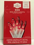 Holiday Time 300 Red Mini Lights White Wire Christmas Indoor/outdoor Nib. Fixed Price $11.99.