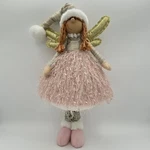 Noelta Pink Christmas Angel Gold Wings Retractable Legs Stuffed Soft Body Decor. Fixed Price $24.47.