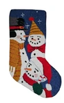 Gerson Needle Punch Christmas Stocking Snowman Family Holidays 20" Nwt. Fixed Price $15.00.
