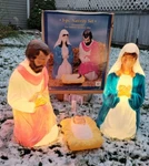 General Foam 3 Piece Nativity Set Lighted Blow Mold Christmas Holy Family Boxed. Fixed Price $75.00.