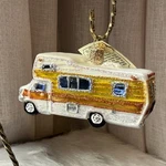 World Yellow Camper Rv Glass Christmas Ornament New In Box Griswold. Fixed Price $20.95.