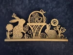 Enesco Flourish Wooden Easter Centerpiece Bunnies, Basket, Eggs, Bird, Butterfly. Fixed Price $28.00.