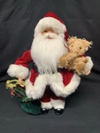 Northlight 12 Standing Santa Christmas Figure With Bear Gift Bag. Fixed Price $18.99.