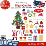 Felt Christmas Tree For Wall W/ 41PCS Detachable Ornaments Diy Set, Hanging. Fixed Price $14.20.