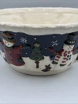 St. Nicholas Square Friends Large Round Serving Bowl Snowmen Design 10.25". Fixed Price $19.99.