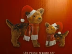 Christmas Holiday Lighted Plush Terrier Dog Set Indoor/outdoor New Box!. Fixed Price $74.50.
