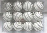Queens Of Christmas Silver & White Ball Ornament With Line Design Pack 12. Fixed Price $5.79.