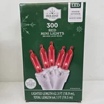 Holiday Time - 300 Led Red Mini Lights White Wire 62.3 Ft Long. Fixed Price $12.95.