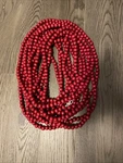 Christmas Bead Garland Cranberry Red Wooden 36 Ft. Tree Strand. Fixed Price $40.00.