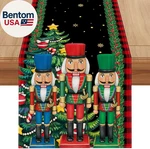 Linen Nutcracker Christmas Table Runner 72 Inches Long Deco. Fixed Price $19.13.