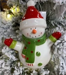 K&k Interiors Christmas White Snowman Bell Ceramic Ornament New Nwt. Fixed Price $17.60.