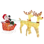 Lighted Reindeer Pulling Sleigh Christmas Decorations Outdoor Indoor. Fixed Price $150.90.
