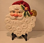 Fitz & Floyd Old Fashioned Christmas Santa Canape Cookie Plate Or Wall Plaque. Fixed Price $17.99.
