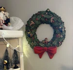 Vintage Merry Elves Ceramic Christmas Holiday Wreath 16X14". Fixed Price $75.00.