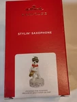 Hallmark 2021 Stylin' Saxophone, Musical Bear Keepsake Ornament New W/batteries. Fixed Price $22.94.