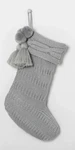 New 20" Long Holiday Knit Stocking Silver Green - Hearth & Hand With Magnolia. Fixed Price $19.95.
