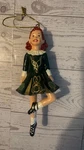 Kurt Adler (#W4100) Resin Ornament, Step Irish Dancer Green Dress 6". Fixed Price $9.60.