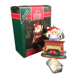 Hallmark Ornament Genius At Work Elf Santa Movement Vtg 1992 Christmas Keepsake. Fixed Price $6.99.