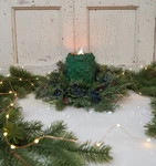 Primitive Christmas Handcrafted Electric Hearth Northern Pine Candle. Fixed Price $29.00.
