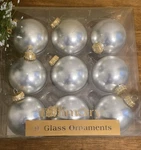 9 Vintage "the Trimmery" Silver Glass Round Bulbs Christmas Tree Ornaments New. Fixed Price $18.37.