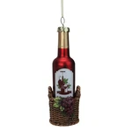 Northlight 6.25" Red Wine Bottle Basket With Grapes Glass Christmas Ornament. Fixed Price $16.49.