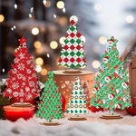 5 Pcs Rustic Wooden Christmas Tree Table Decor Freestanding Shelf Centerpiece. Fixed Price $16.40.