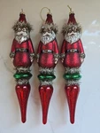 Transpac Glass Shimmer Santa Clause Drop Christmas Ornaments Set Of 3 New. Fixed Price $31.90.