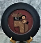 The Hearthside Collection "think Snow" Plate By B. Lloyd Composite Wood 9.5". Fixed Price $18.29.