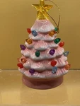 Mr Christmas Lit Nostalgic Mini Pink Ceramic Tree Ornament 5.5. Fixed Price $18.00.