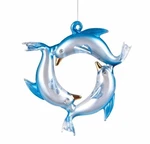 Gallerie Ii Painted Glass Dolphin Wreath Nautical Coastal Christmas Ornament. Fixed Price $13.88.