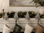 Crate & Barrel Lot 4 Silver Tone Metal Christmas Tree Stocking Hangers/holders. Fixed Price $79.00.