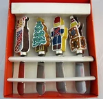 Christmas Holiday Party Cheese Spreader International Bazaar Set Of 4. Fixed Price $19.99.
