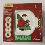 Debbie Mumm 4 Salad/dessert Plates "magic Of Santa" Nib By Sakura. Fixed Price $17.99.