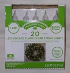 Holiday 20 Count Led Vintage Flame Clear String Lights Battery-op / Timer. Fixed Price $11.20.