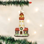 Old World Christmas Lighthouse Coastal Nautical Glass Ornament 20003. Fixed Price $19.88.
