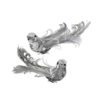 Set Of 2 Silver & Grey Bird Clip-on Christmas Ornaments By Regency. Fixed Price $11.95.