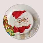 Pier 1 Grumpy Santa Cat Christmas Plate Salad Cookies Dessert Hat Gifts 8.75 In. Fixed Price $15.99.