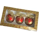 Vintage Dillards Trimmings Christmas Tree Ornaments Red Gold Set Of 3 Box. Fixed Price $16.99.