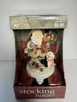 Rare Christmas Santa Stocking Holder Dept 18 Holiday Time W/ Original Box. Fixed Price $15.00.