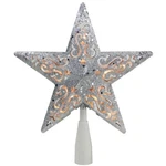 Northlight 8.5" Silver Glitter Star Cut-out Design Christmas Tree Topper. Fixed Price $18.99.