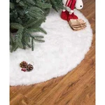 Glitzhome 48" Diameter Plush Christmas Tree Skirt, Color White - New. Fixed Price $39.68.