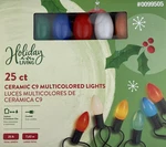 25 Holiday Living Multi-color Ceramic Style C9 Incandescent Lights 0099505. Fixed Price $11.99.