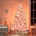 Prelit Artificial Christmas Tree W/ Lights 6FT/7.5FT Snow Flocked Holiday Xmas. Fixed Price $139.99.