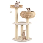 Costway 41" Hand-made Cat Tree Tower Natural Bowl Shaped W/ 2 Perch. Fixed Price $95.99.