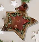 Tii Collection Ceramic 7 Christmas Star Candy Dish W/ Cardinal Decor. Fixed Price $12.97.