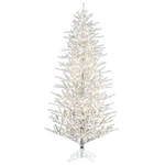 Vickerman 4.5' Flocked Slim Pistol Pine Artificial Tree. Warm White Led Lights. Fixed Price $235.14.