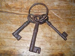 Set Of 3 Cast Iron Jail Keys House Rustic Western Prison Ring Lock Skeleton. Fixed Price $9.99.